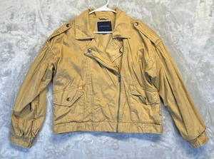 American Eagle Bomber Jacket Woman’s Large Brown Utility Army Y2K Casual Cotton - Picture 1 of 10