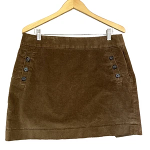 Banana Republic Skirt Women's 14 Brown Corduroy Mini Boho Casual Stretch Cotton - Picture 1 of 10