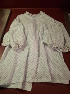 Vintage 80s Popsicle Brand Girls Blouse White Blue Polka Dot Size 6 Buttons Back - Picture 1 of 7