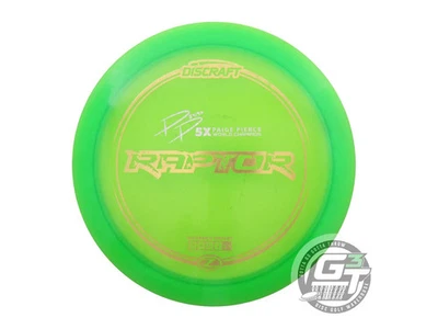USED Discraft [PIERCE] Z Raptor 176g Lime Gold Glitter Foil Distance Driver Disc - Image 1 of 2