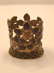 Vintage Cloisonné Toothpick Holder Oblong Shape Beautiful Free Shipping - Picture 1 of 10