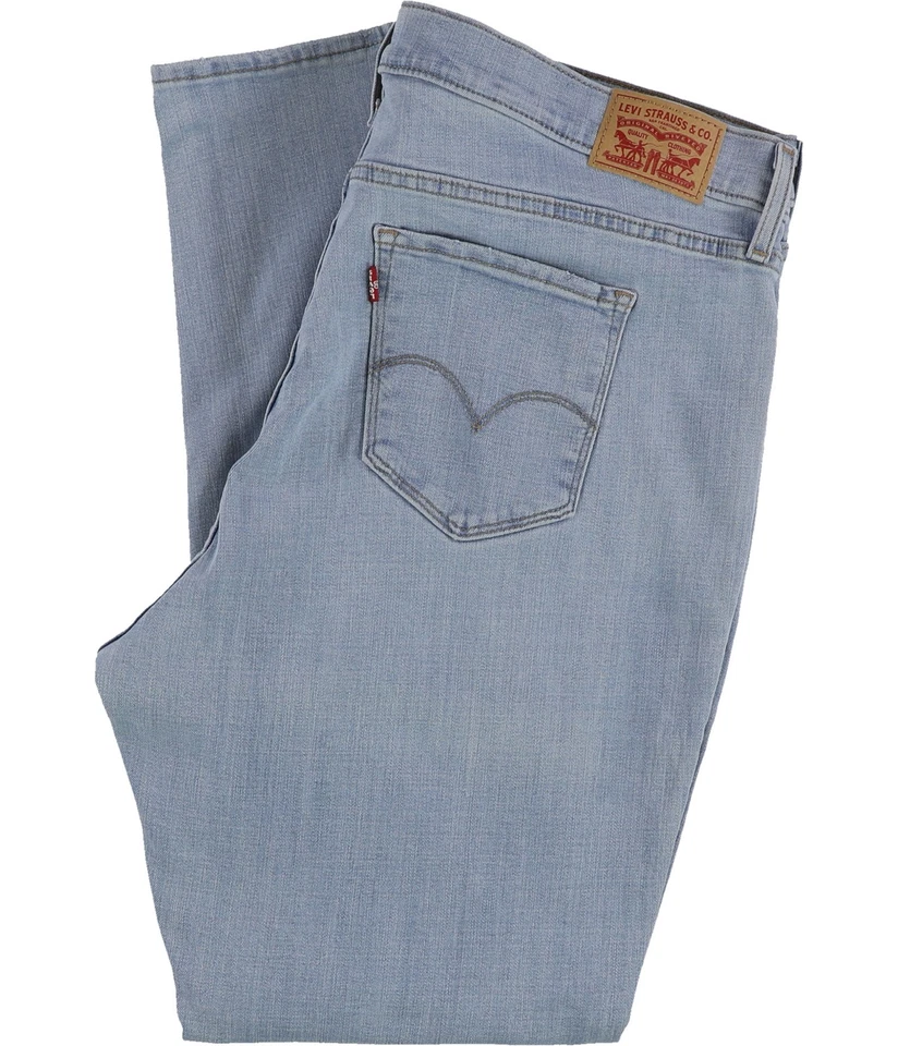 Levi's Women Blue 721 High-Rise Skinny Distressed Denim Jean Pants Plus Size 24W