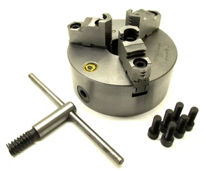 ¡NUEVO! MANDRIL DE TORNO DE TRES MORDAZAS BISONTE 6-1/4"" con MONTAJE TRASERO LISO - #3205-6-1/4"" - Imagen 1 de 12