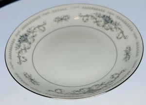 Vintage Fine Porcelain China Diane Japan Berry Dessert Bowl Blue Silver 5.5" - Picture 1 of 5