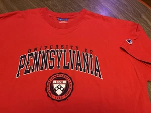 University Of Pennsylvania Philadelphia Red Champion XL T Shirt - Picture 1 of 10