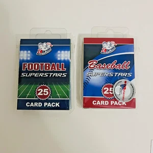 Béisbol Fútbol Superestrellas 25 Paquetes de Tarjetas 3bros Lote de 2 NUEVO LEER - Imagen 1 de 4