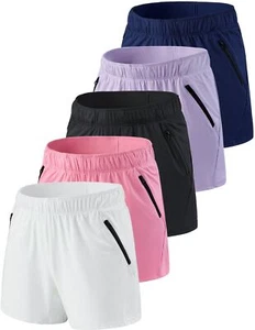 5 Pack: Womens Workout Gym Shorts Casual Lounge Set, Ladies Active Athletic A... - Picture 1 of 8
