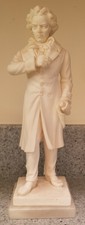 11" handcrafted Alabaster  Marble Standing Beethoven Figure on Marble Base.