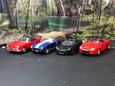 4 WELLY 1:24 Diecast Convertible Lot MUSTANG/LOTUS ELISE/ALFA ROMEO/SHELBY AS-IS - Image 1 of 4
