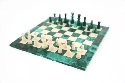 Modern Malachite Chess Board Game Set Collectible Best Gift For Chess Love - Image 1 of 4