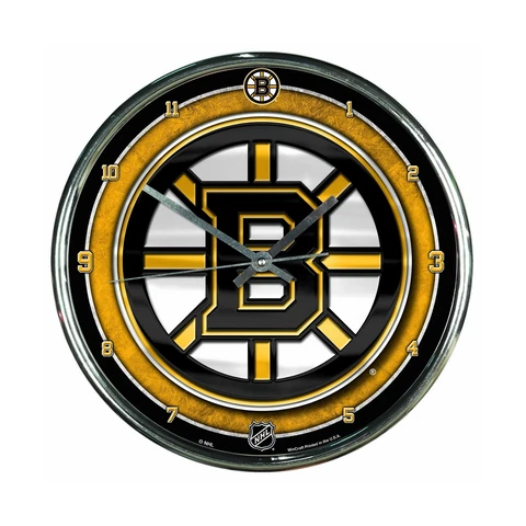 NHL Chrome Clock, 12" x 12" Boston Bruins Cover