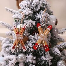 Xmas Ornaments Sleigh Christmas Decoration Wooden Home Tree Hanging Pendants