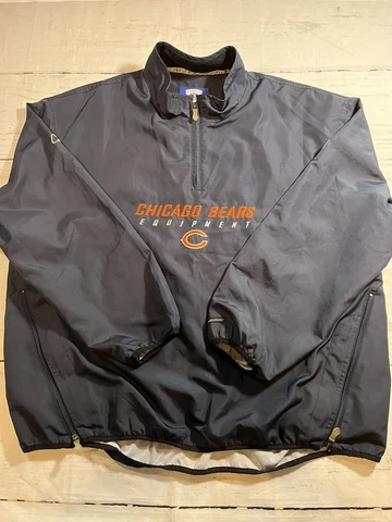 Reebok NFL Equipment Chicago Bears Football Pullover Quarter Zip Windbreaker 2XL Cover