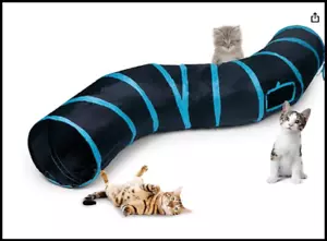 Cat Tunnel, S-2-Way Cat Tunnels for Indoor Cats, Collapsible Cat Play - Picture 1 of 4