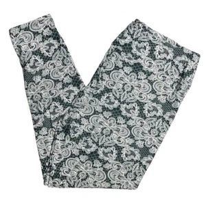 TC LuLaRoe Leggings CHARCOAL GRAY & WHITE LACE PATTERN; SIZES 12-18 Tall & Curvy - Picture 1 of 4