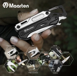 9-in-1 Stainless Steel Pocket Knife Pliers Multitool Self-locking, Survival, Bot - Picture 1 of 9