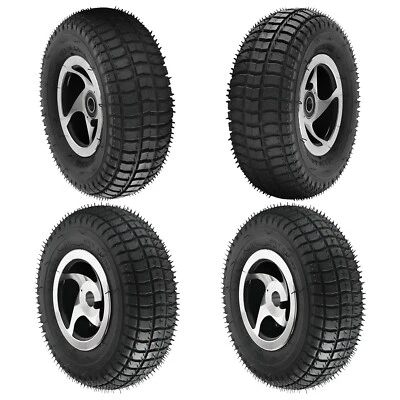 4x Front Rear 9x3.50-4 Tire Wheel for Mobility Scooter Wheelchair Riding Mower - Image 1 of 4