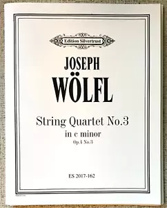 WOLFL " STRING QUARTET NO. 3 IN C MINOR " PB NF 2 VLN, VLA, VLC PARTS - Picture 1 of 1