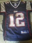 Reebok On Field New England Patriots Jersey #12 Tom Brady Kids Med  Football