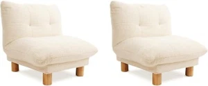 CLATINA Velvet Elevated Pet Bed Cat Dog Stool Bed Sofa White 2packs Warm Kennel - Picture 1 of 9