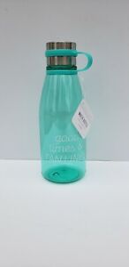 Ankyo Plastic Water Bottle-28.58 Oz Teal "Good times and tan lines Twist Cap Top