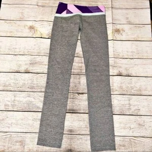 Ivivva Willpower Grey Pink Purple Legging Pants Size 12 - Picture 1 of 6