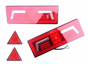 2x Piloto Trasero LED 5 Funciones Efecto Neón 12V 24V Tractor Excavadora con 2 Triángulos - Imagen 1 de 11