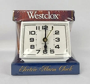 Reloj despertador eléctrico vintage Westclox blanco sellado TOTALMENTE NUEVO - Imagen 1 de 6