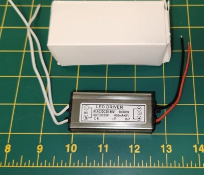DC 25V 600 mA  LED Driver  Input 35-85 V AC/DC 50/60 Hz CE IP67  48 Volt to 25 V - Image 1 of 4
