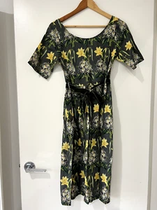 Lazy Bones Floral Short Sleeve Organic Cotton Sheath Dress New With Tag Small - Picture 1 of 15