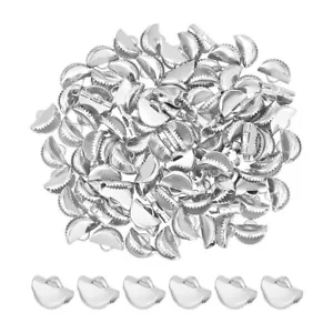 1box About 100pcs Ribbon Crimp Ends Sectorial Bracelet Crimp Clasps 7.5x10mm - Picture 1 of 6