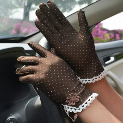 Guantes de protección solar elásticos para mujer guantes de color brillante guantes de dedo completo conducción Foto 1 de 4