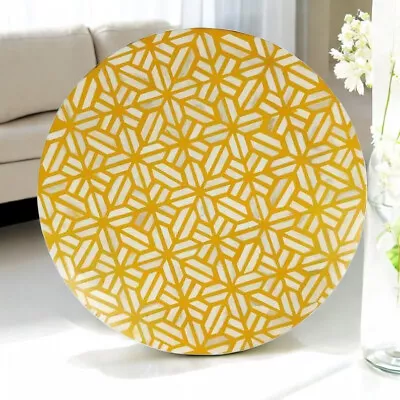 Bone Inlay Yellow Coffee & Dining Table Top Attractive Design Handmade Furniture - Image 1 of 4