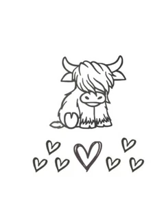 Highland Cow Vinyl Aufkleber Aufkleber Niedliche Wandkunst Laptop Auto Van Camper JDM 4x4 - Bild 1 von 2