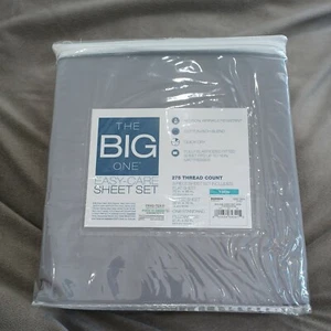 The Big One Twin Bed Sheet 3 Piece Set Gray New in Package - Picture 1 of 4