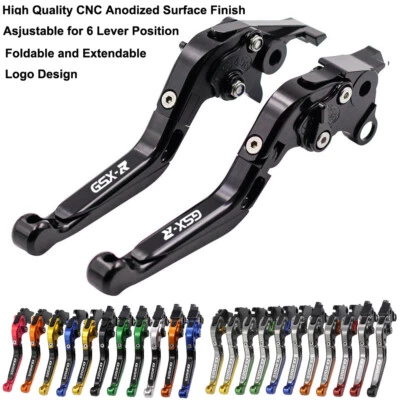 Palancas de embrague de freno plegables para Suzuki GSXR600 GSXR750 HAYABUSA GSXR1300 1999-2017 Foto 1 de 4