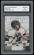 DREW LOCK 2019 LEAF PRIZED 1ST GRADED 10 ROOKIE CARD NFL/RC SEATTLE SEAHAWKS