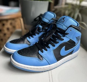 Size 11.5 - Air Jordan 1 Mid University Blue Black - Picture 1 of 13