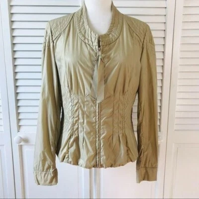 ELIE TAHARI Beige Windbreaker Jacket Size 8 - Image 1 of 4