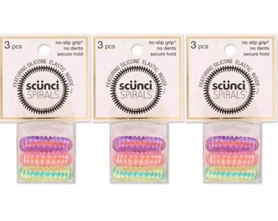 ¡NUEVO! SCUNCI TRES (PAQUETES DE 3) ●ESPIRALES● •Agarre antideslizante •Sin abolladuras •Sujeción segura. Foto 1 de 4