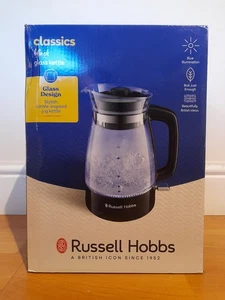 RUSSELL HOBBS GLAS DESIGN STILVOLLE KARAFFE INSPIRIERT KANNE WASSERKOCHER SCHWARZ NEU - Bild 1 von 6