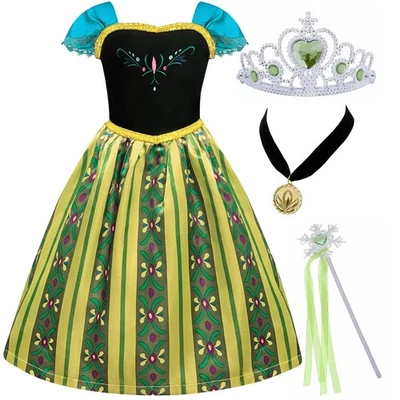Niñas Anna Coronación Vestido Fiesta de Cumpleaños Halloween Princesa Disfraces Conjunto, O... Foto 1 de 4