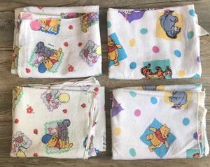 Vintage Beacon Winnie The Pooh 100% Cotton Receiving Blankets 30x36” Lot Of 4 - Picture 1 of 12