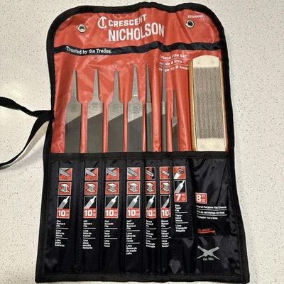 Machinist 文件套装 Crescent Nicholson 8 件金属木混蛋光滑切割工具 — 第 1/4 张图片