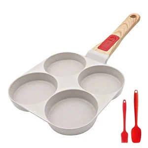 Egg Pan Induction, Non Stick 4 Cup Pancake Pan with Detachable Handle Burger ... - Foto 1 di 7