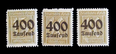Juego de 3 sellos de inflación de Alemania Sc 273 275 276 Deutsche Reich sin usar NG Foto 1 de 2