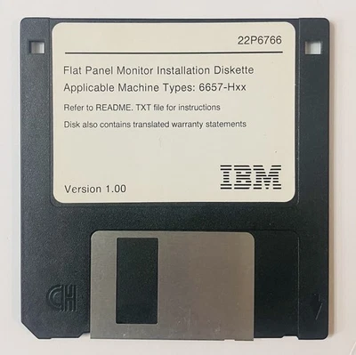 IBM Flat Panel Monitor Installation Disk 22P6766 v1.00 (6657-Hxx) PC 3.5” Floppy - Image 1 of 4