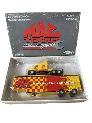 GMP MAC Tools Racing Transporter 1:64 Diecast Sports Semi Truck 1st Edition NIB - Image 1 of 4