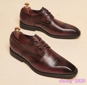Zapatos de boda de trabajo con brogue de cuero con cordones tallados para hombre - Imagen 1 de 12