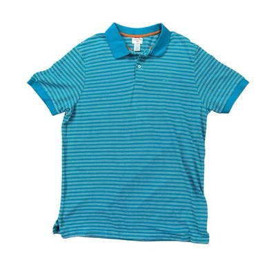 Nuevo con etiquetas Camisa Polo Dockers Para Hombres Talla L Rayas Verde Azulado Manga Corta Algodón Foto 1 de 4